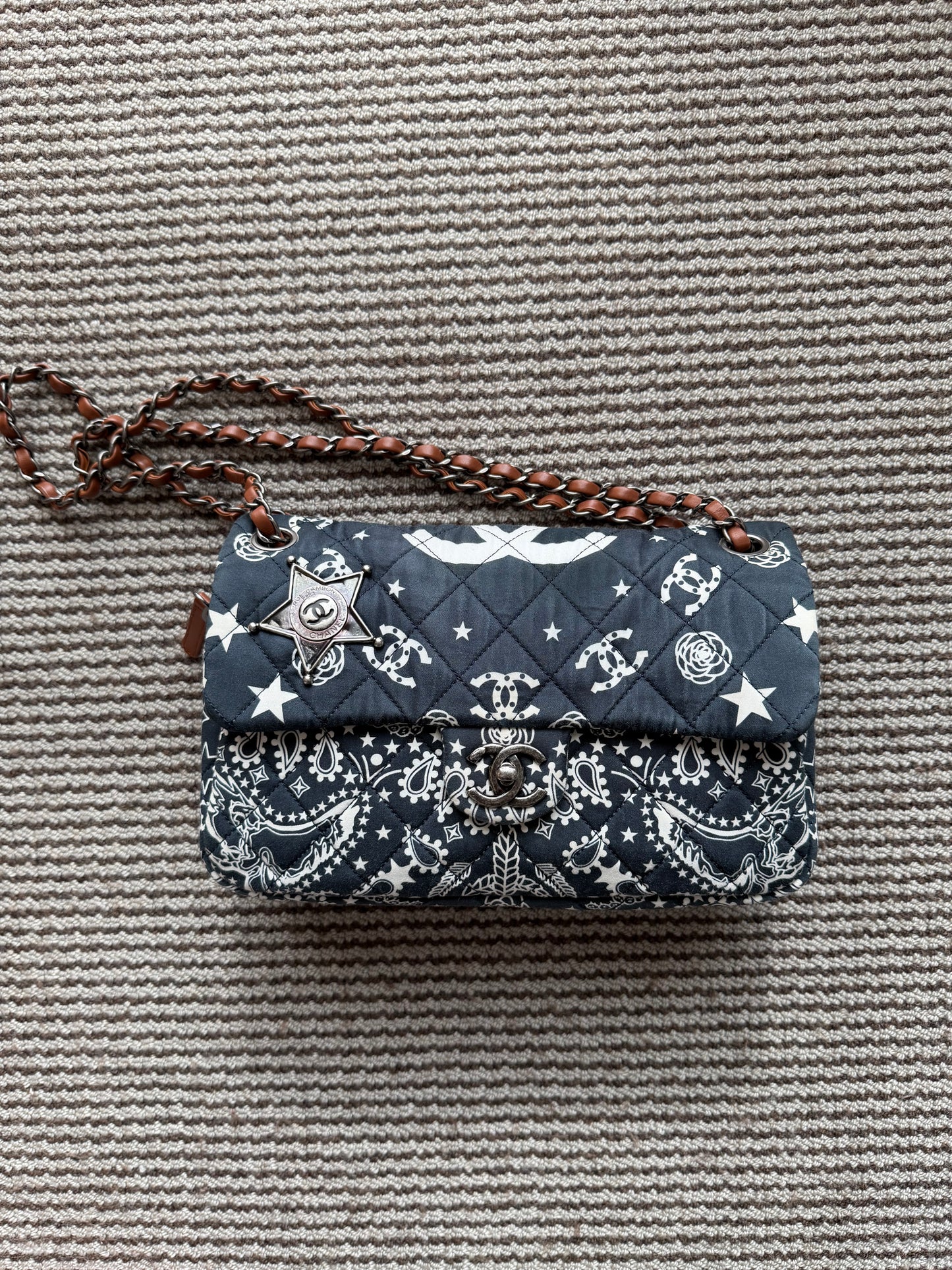 Chanel 2014 Paris Dallas Metiers D’art Bandana Medium Classic Flap