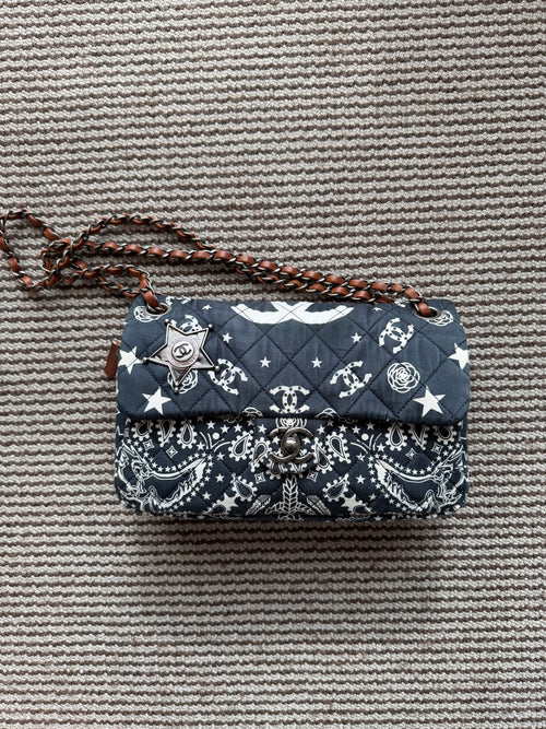 Chanel 2014 Paris Dallas Metiers D’art Bandana Medium Classic Flap