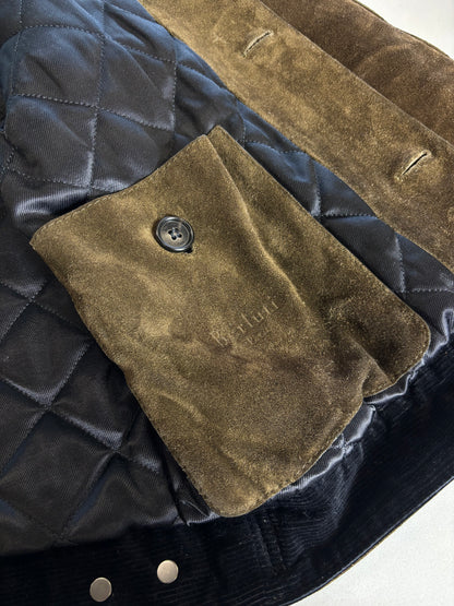 Berluti FW17 Brown Suede Jacket With Corduroy Collar
