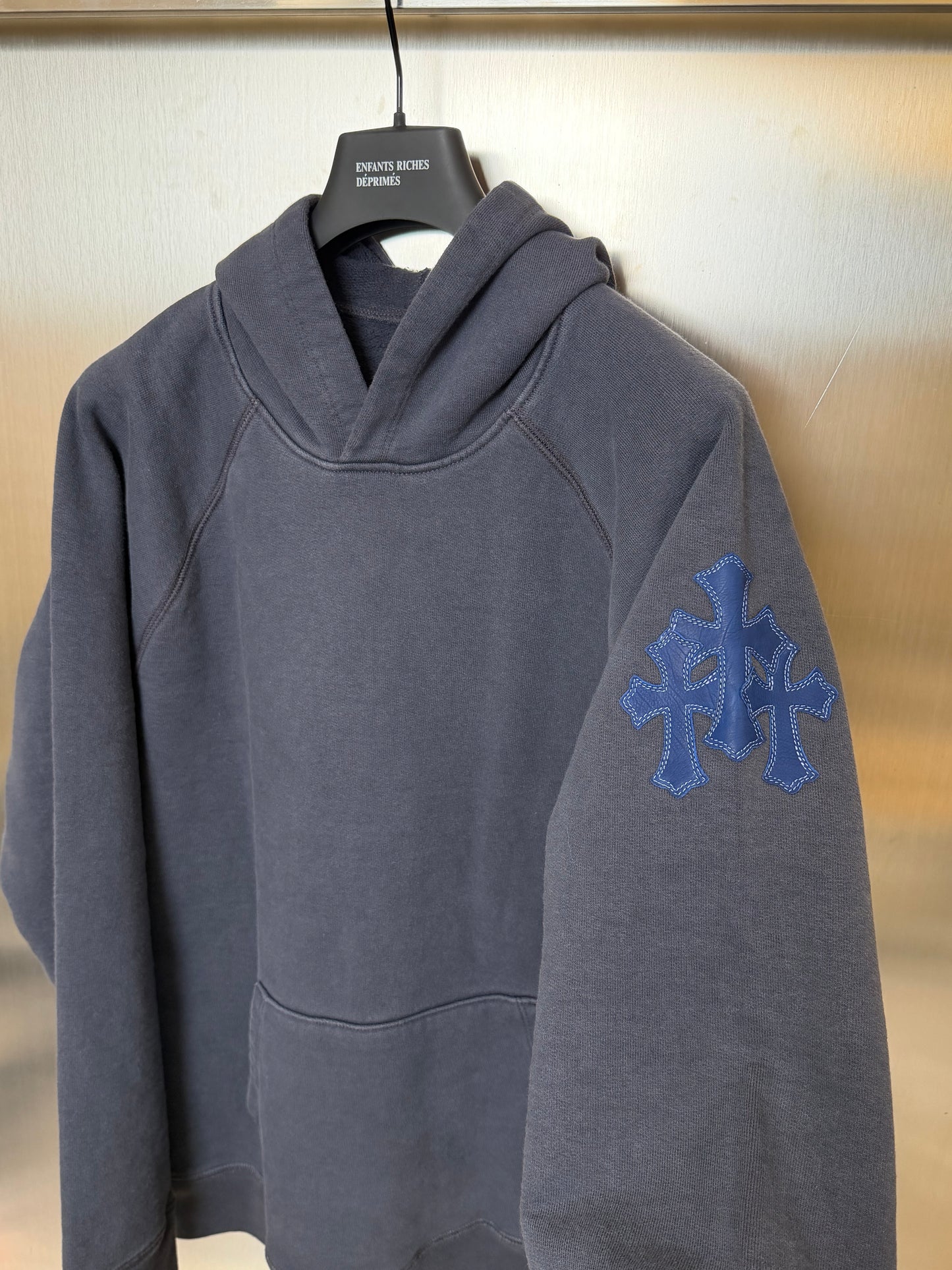 Chrome Hearts PaperJam blue patches wash hoodie