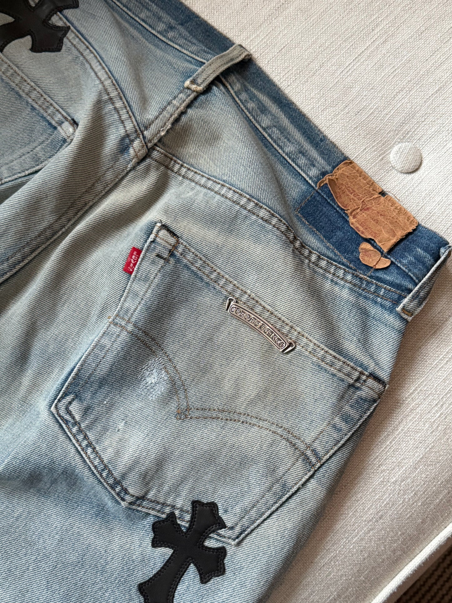 CHROME HEARTS PATCHES WORK Levis 501 DENIM JEANS SZ36