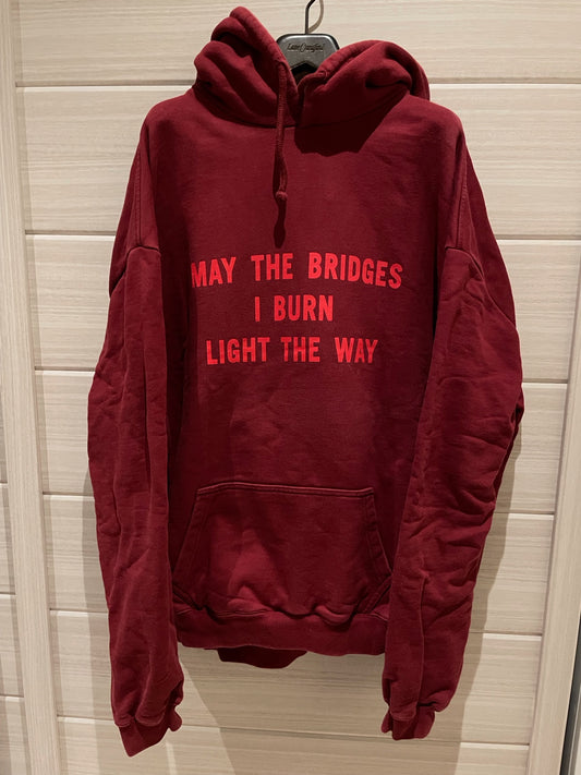 Vetements fw17 may the bridges burn hoodie