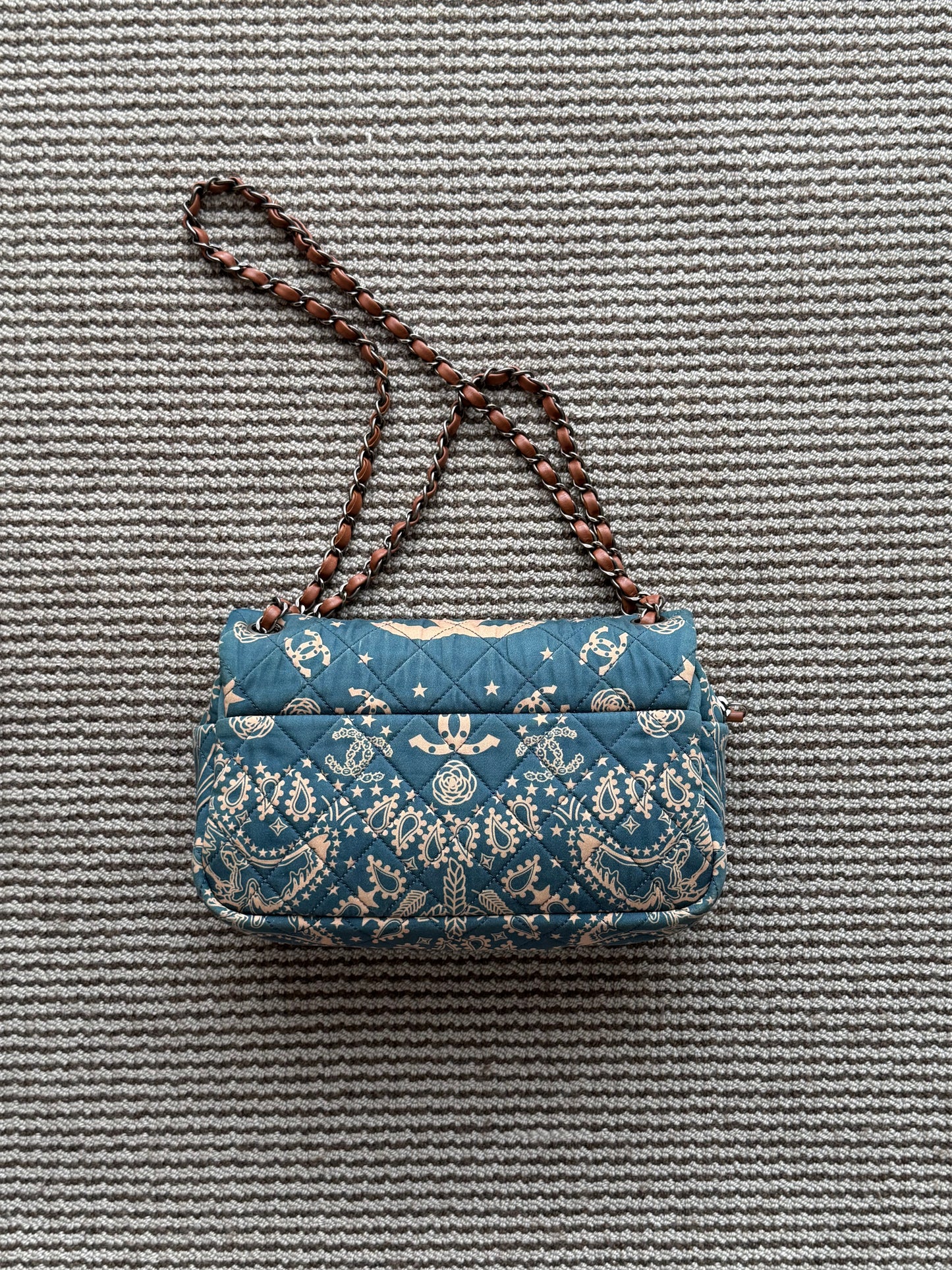 Chanel 2014 Paris Dallas Metiers D’art Bandana Medium Classic Flap