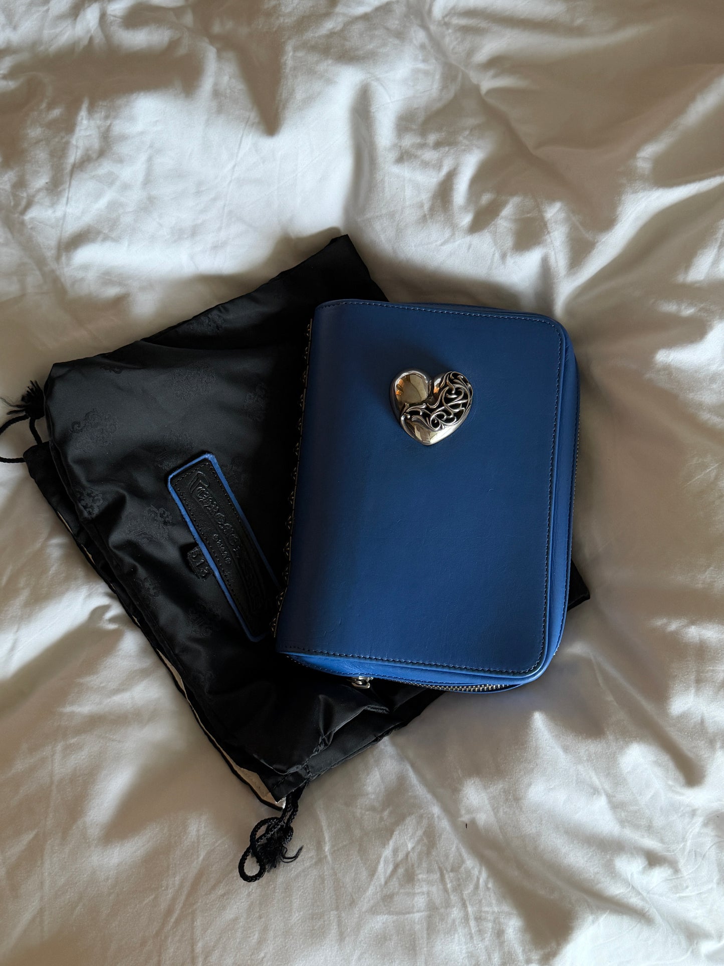 Chrome Hearts Blue Silver Heart Logo Agenda Book