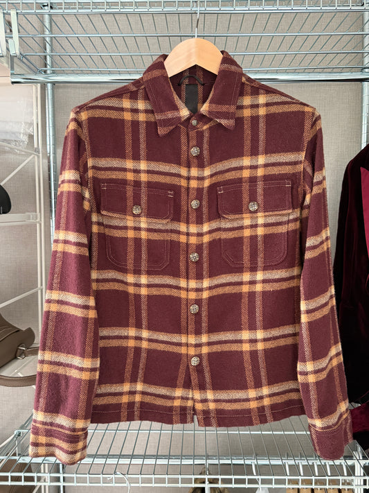 Chrome Hearts Red Workdog Flannel Button Ups Shirt
