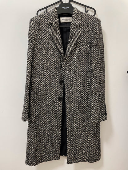 Saint Laurent Paris FW14 Crystal Herringbone coat