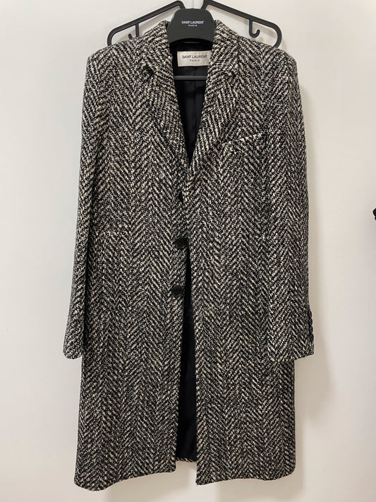 Saint Laurent Paris FW14 Crystal Herringbone coat