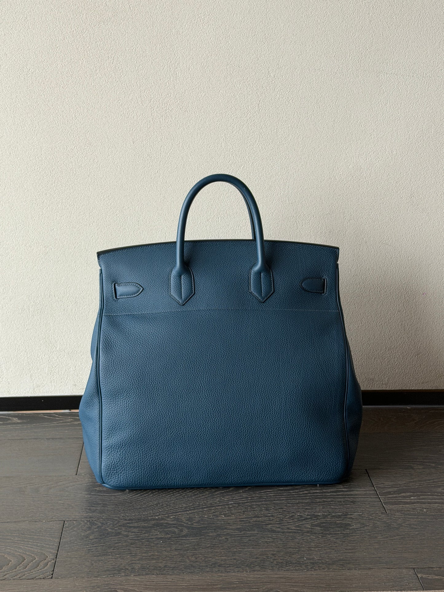 Hermes HAC 40 Deep Blue Togo Leather Palladium Hardware Bag