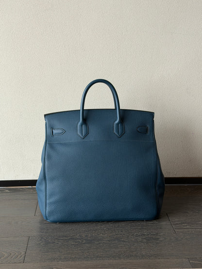 Hermes HAC 40 Deep Blue Togo Leather Palladium Hardware Bag