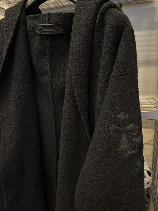 Chrome Hearts pony hair cross patches pima cotton robe coat