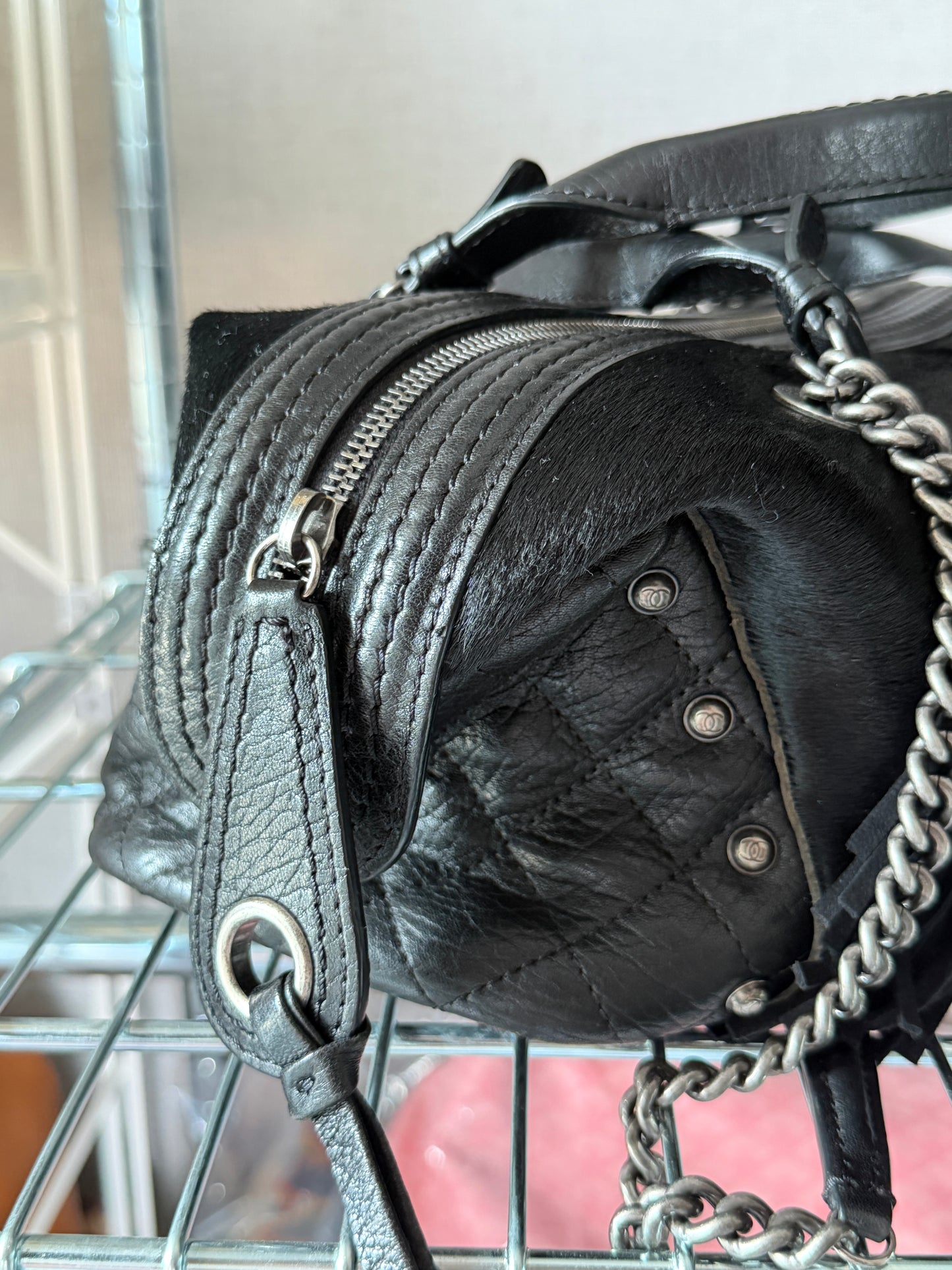 Chanel Paris Dallas Calfskin Ponyhair Fringe Bowling Bag