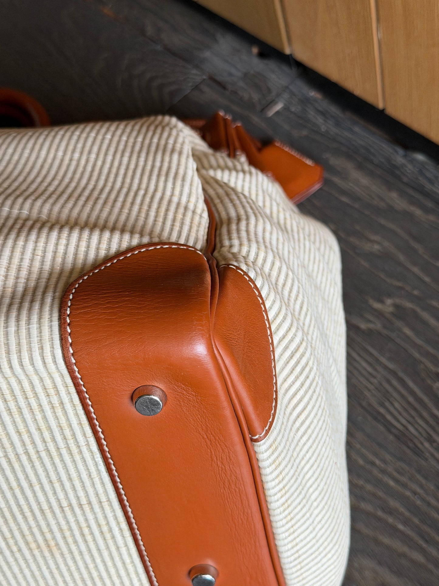 Hermes RARE HAC 45 Crinoline Barenia Leather Travel Bag