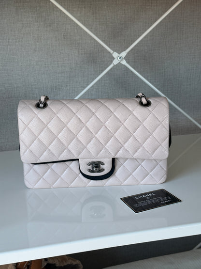 Chanel 2016 Caviar Leather Light Pink Medium Classic Flap