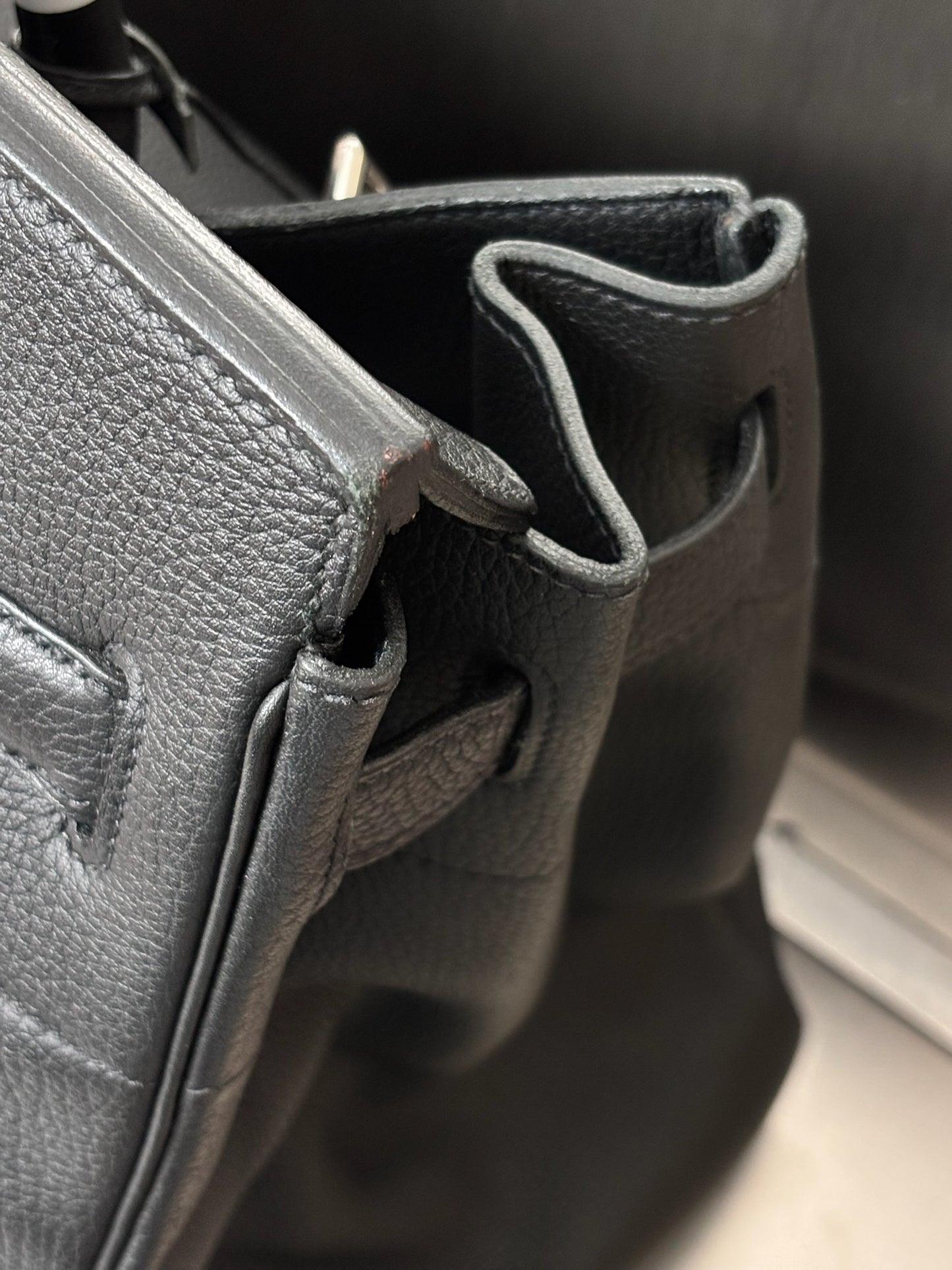 Hermes HAC 40 Noir Togo Leather Palladium SHW