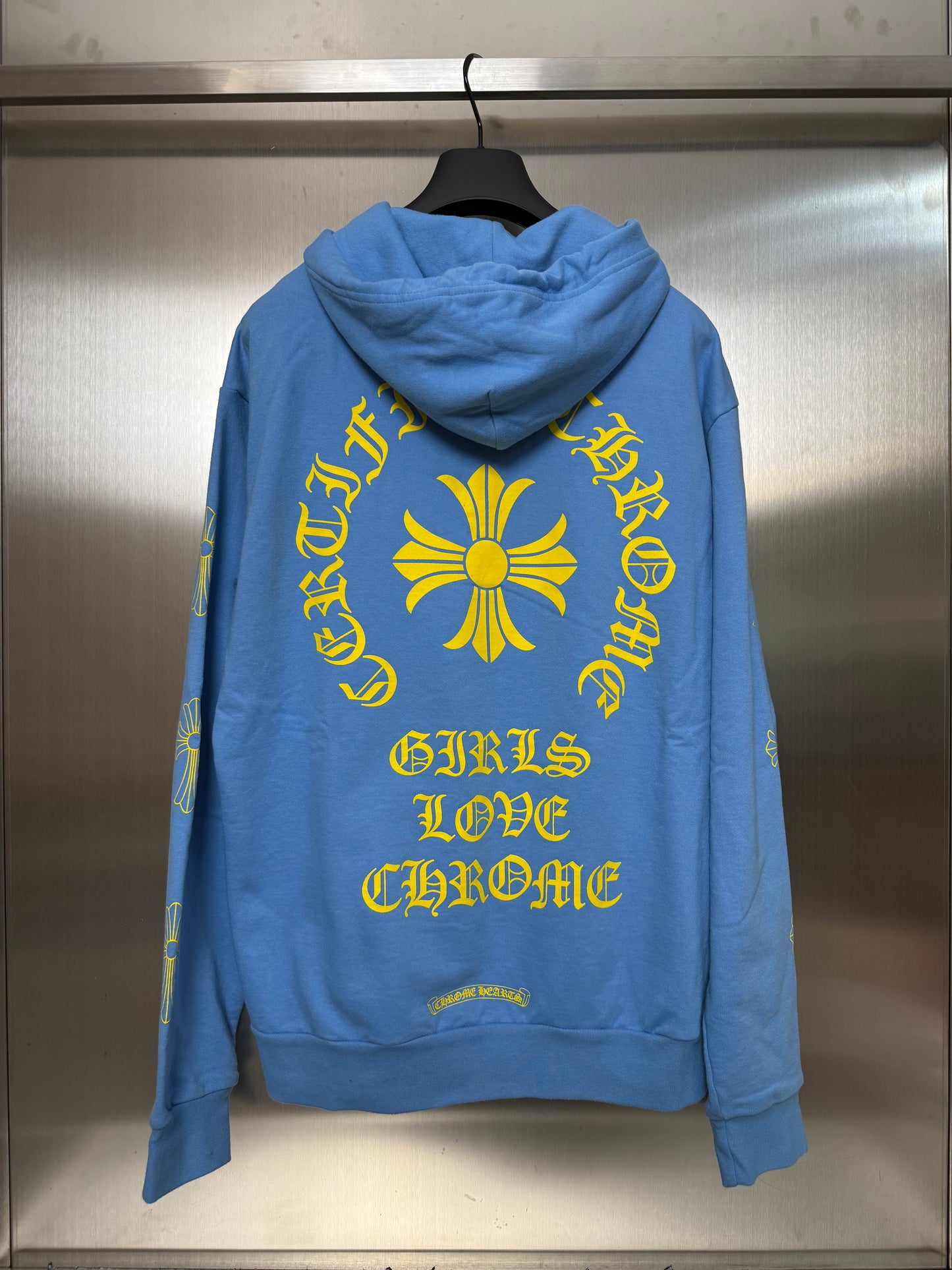 Chrome Hearts Drake collaboration “ Girls Love Chrome” babyblue hoodie