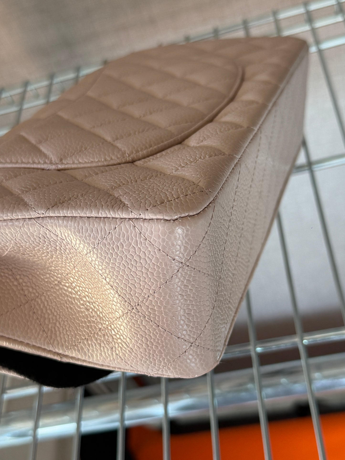 Chanel 2016 Caviar Leather Light Pink Medium Classic Flap