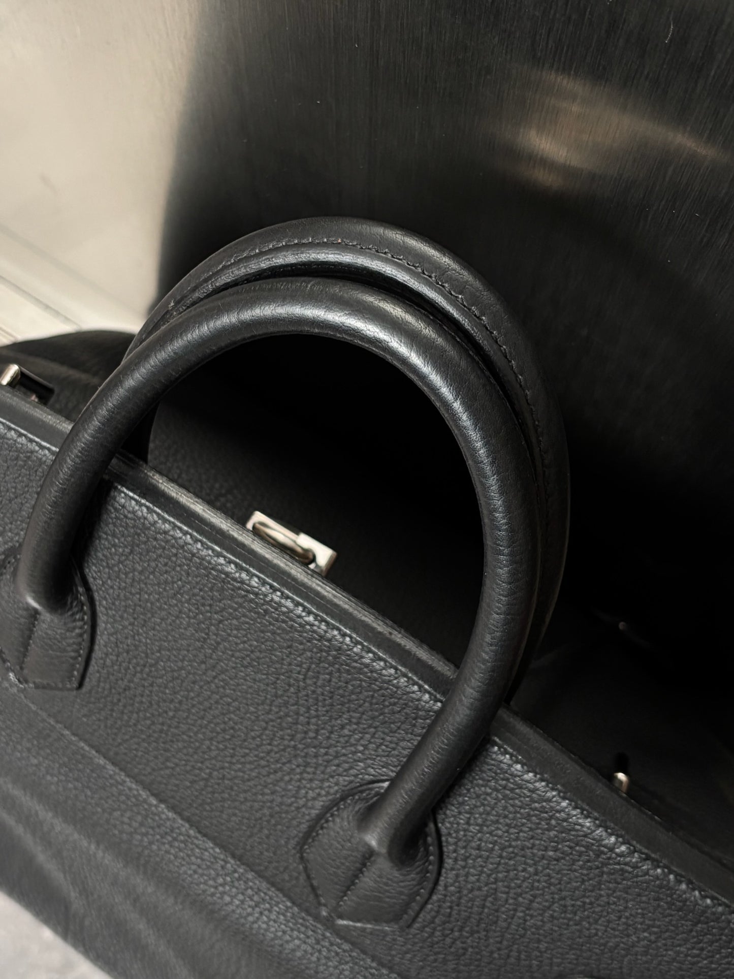 Hermes HAC 40 Noir Togo Leather Palladium SHW