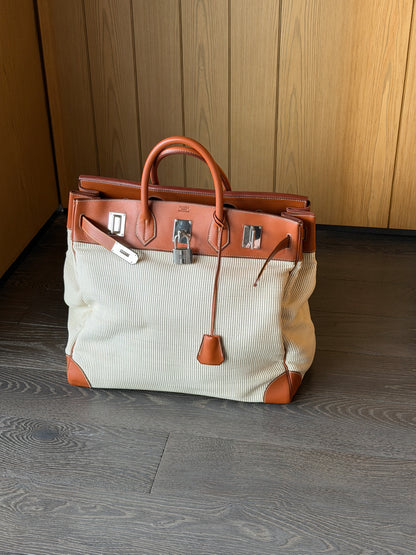 Hermes RARE HAC 45 Crinoline Barenia Leather Travel Bag