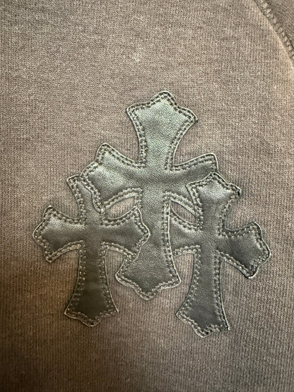 Chrome Hearts paperjam triple cross patches zip up hoodie