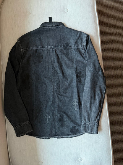 Chrome Hearts Flooded Patchwork Denim Shirt