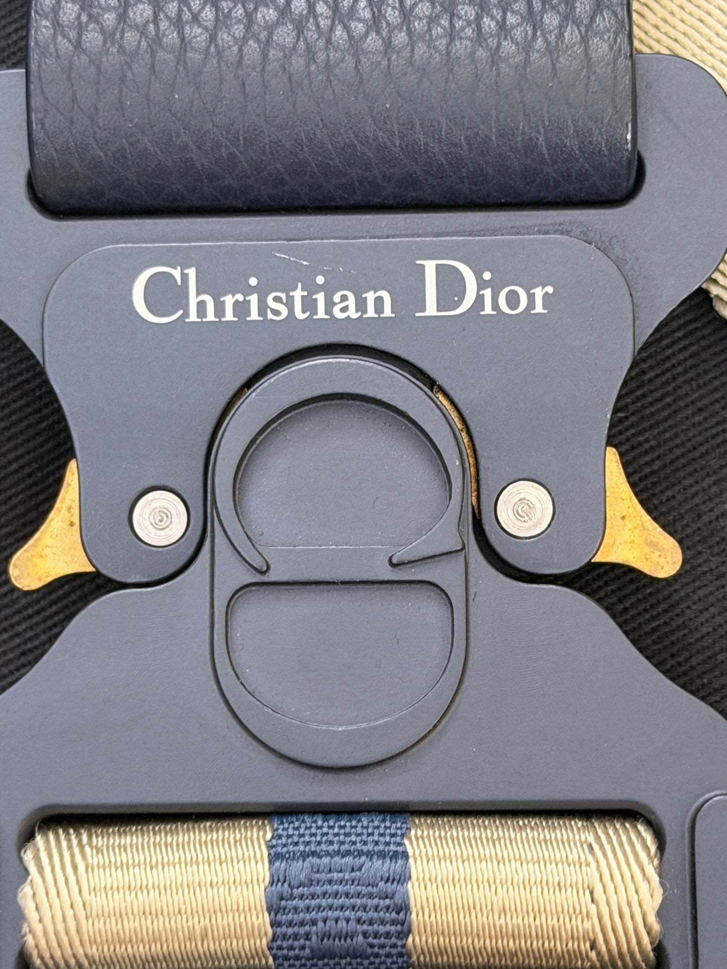 Christian Dior Men Saddle Leather Bag In Navy