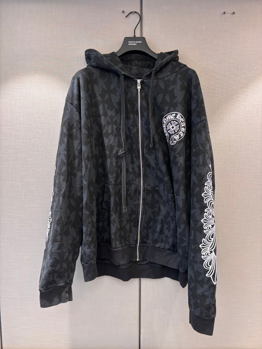 Chrome Hearts All Over Print Zip Up Hoodie