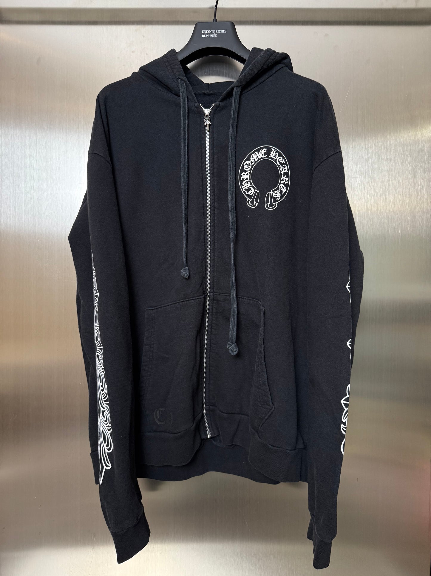 Chrome Hearts Horseshoe Floral Cross Zip Up Hoodie