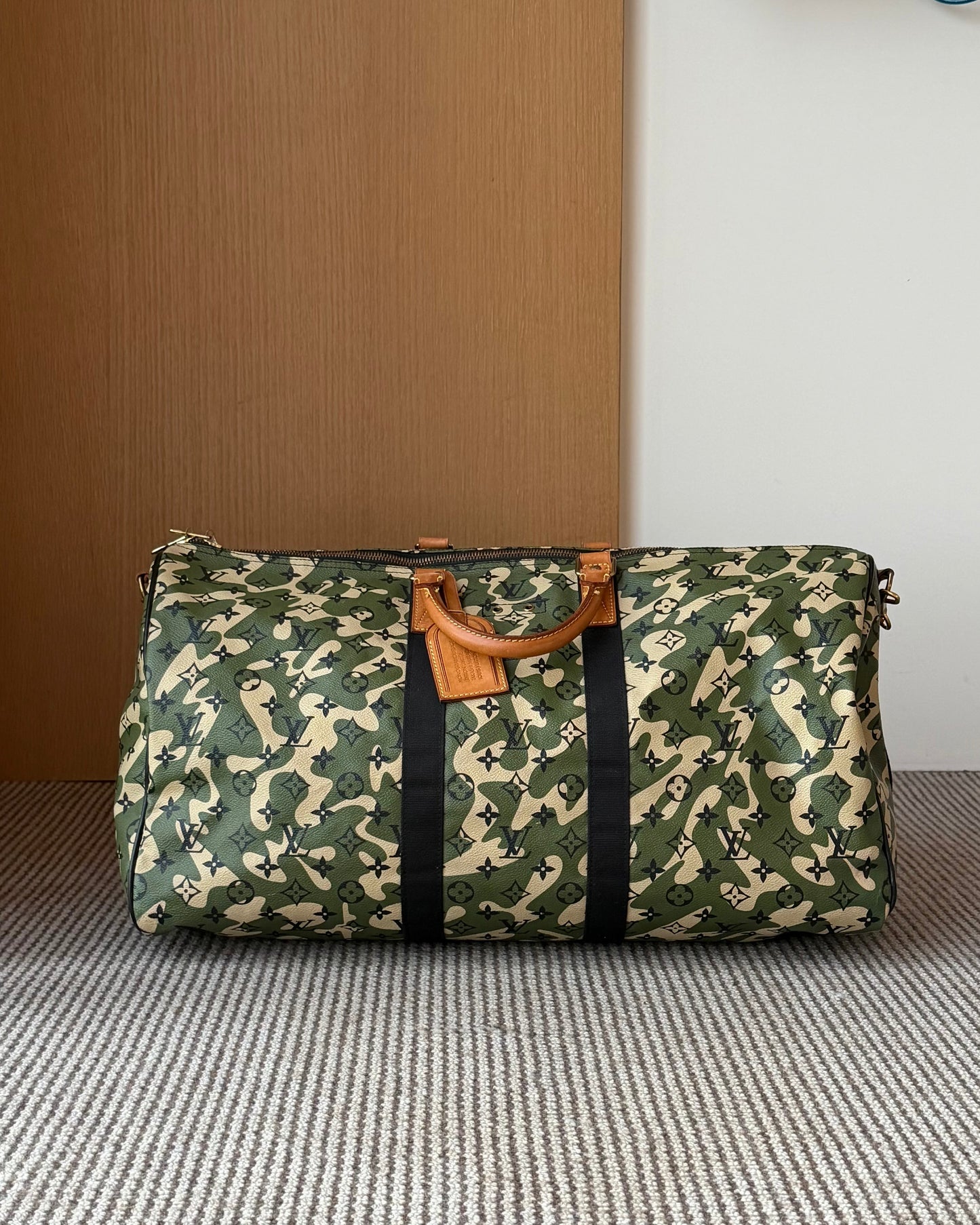 Louis Vuitton X Takashi Murakami 2008 Keepall Bandouliere Monogramouflage 55 Green