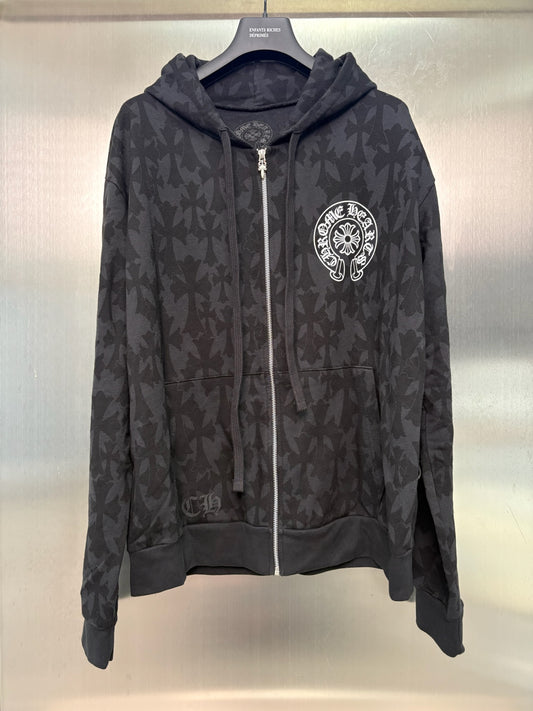 Chrome Hearts monogram horseshoe zip up hoodie