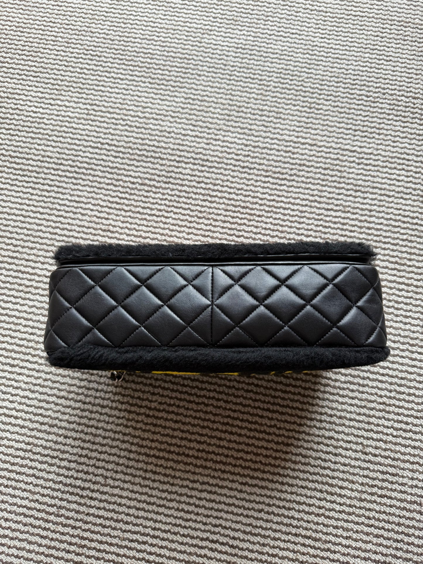 Chanel 14K Supermarket Shearling Classic Flap Jumbo No.5 Comic Bag