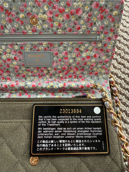 Chanel Embellished WOC Quilted Canvas Wallet on Chain bag