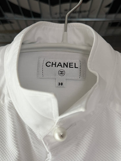 Chanel 26SS Charvet White Tuxedo Long Sleeves Shirt