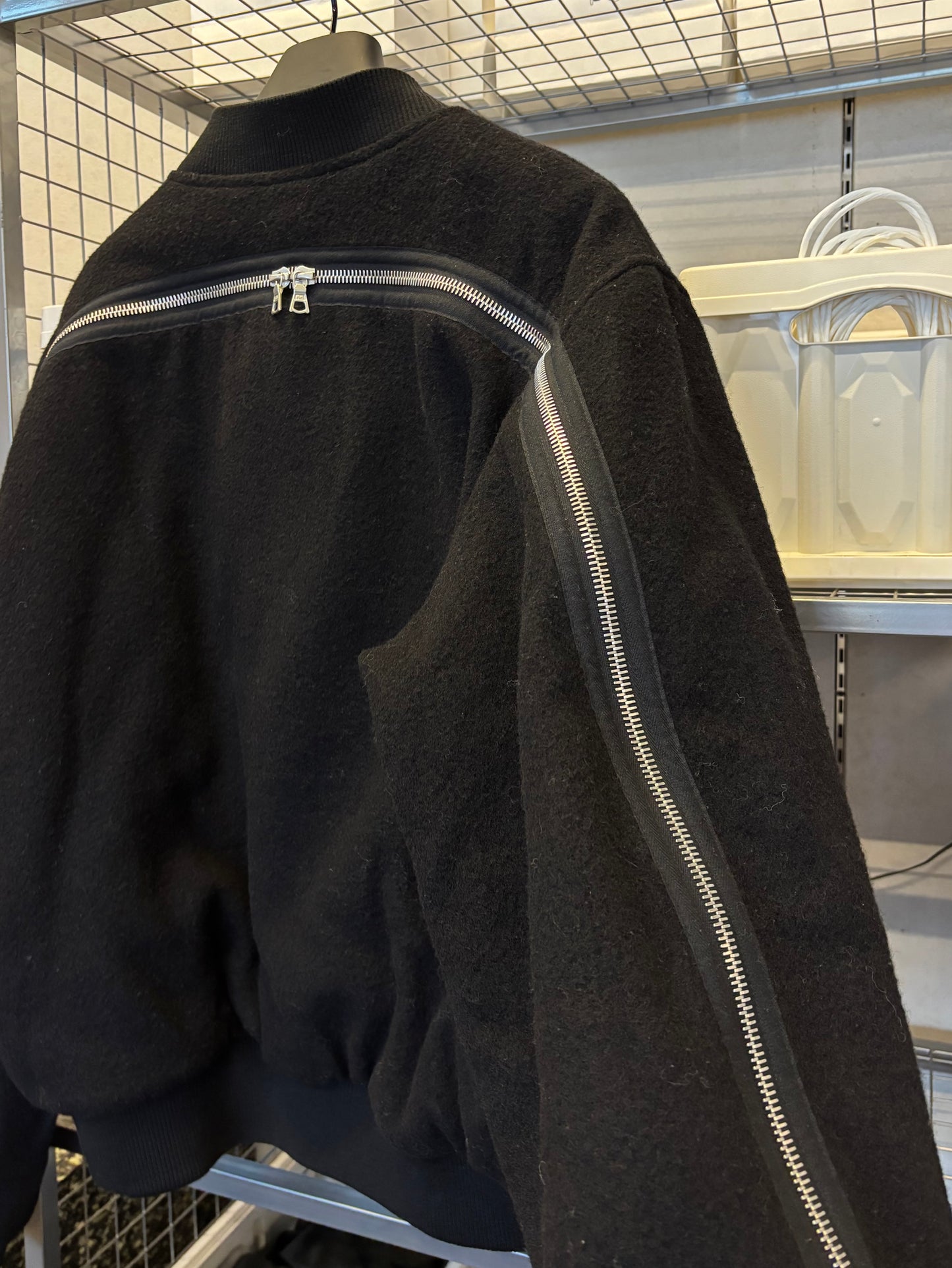 Dries Van Noten AW14 Backzip Wool Bomber Jacket
