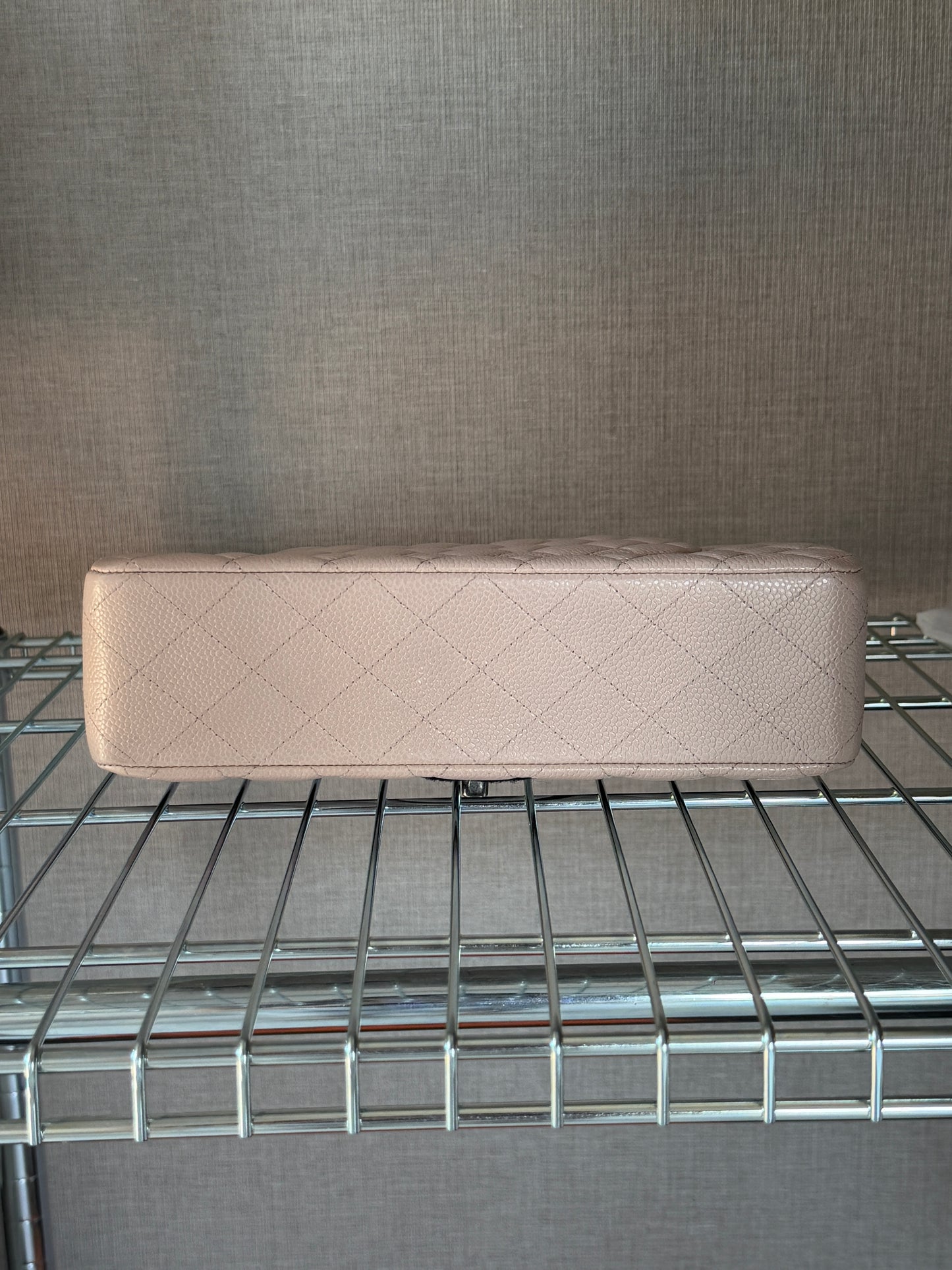 Chanel 2016 Caviar Leather Light Pink Medium Classic Flap