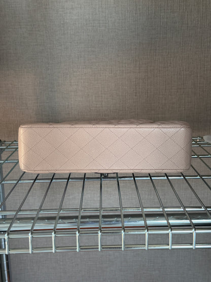 Chanel 2016 Caviar Leather Light Pink Medium Classic Flap
