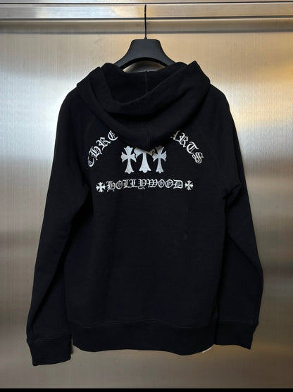 Chrome Hearts Hollywood triple cross embroidery zip hoodie
