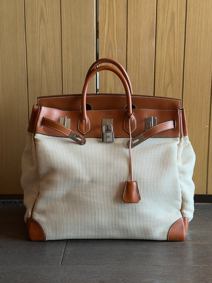 Hermes RARE HAC 45 Crinoline Barenia Leather Travel Bag