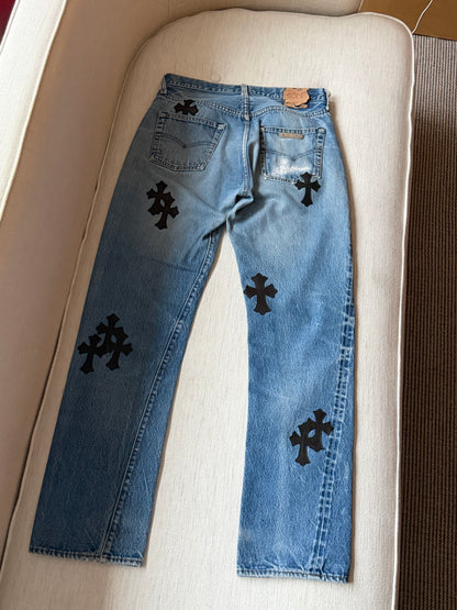Chrome Hearts Levis 501 cross patches Denim Jeans