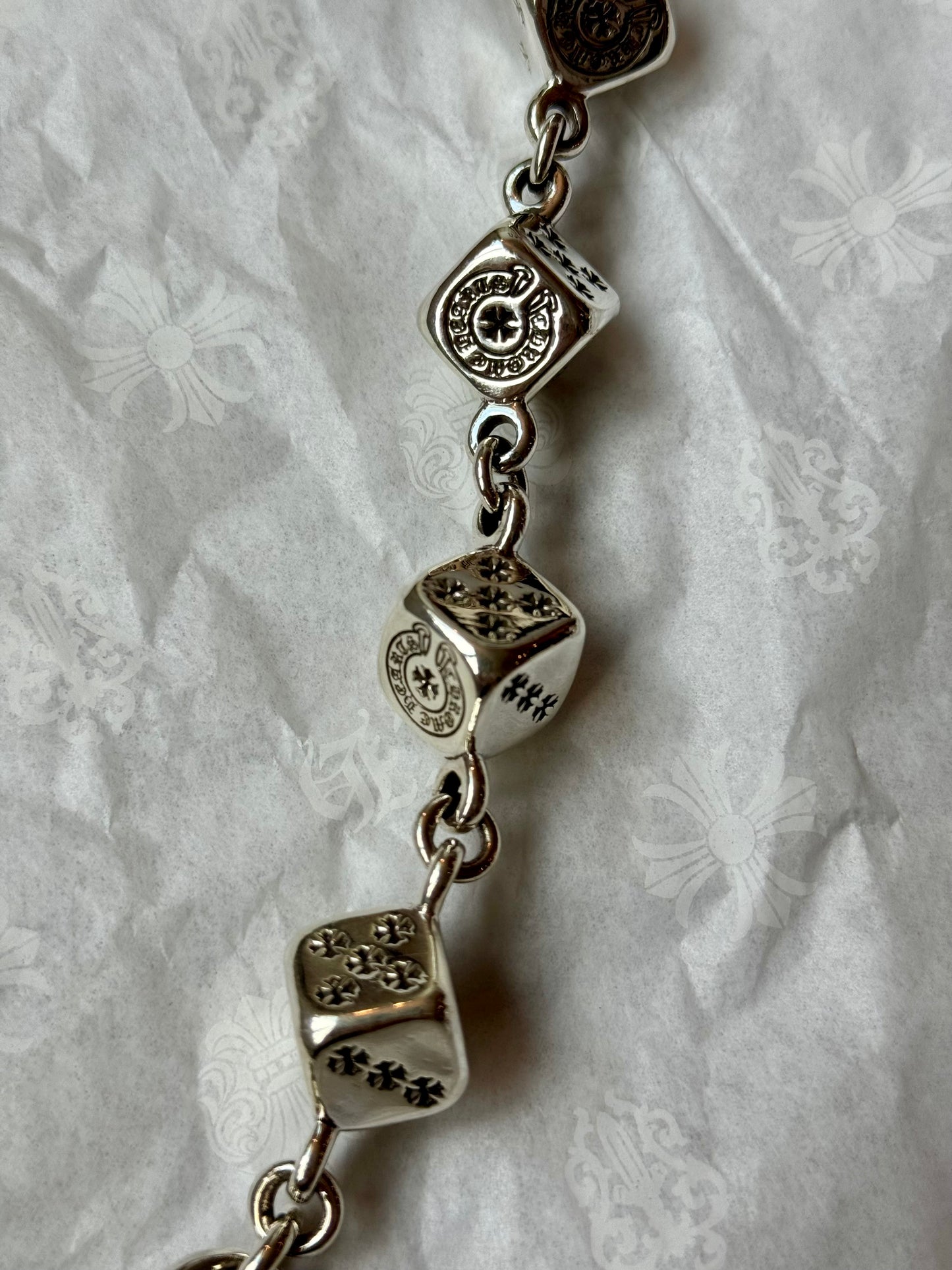 Chrome Hearts sterling silver 2 clips L13 Dice Wallet Chain