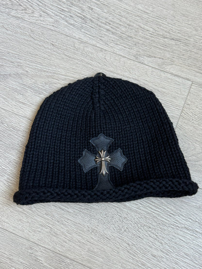 Chrome Hearts Cross Patch with Cross Silver Cashmere Beanie