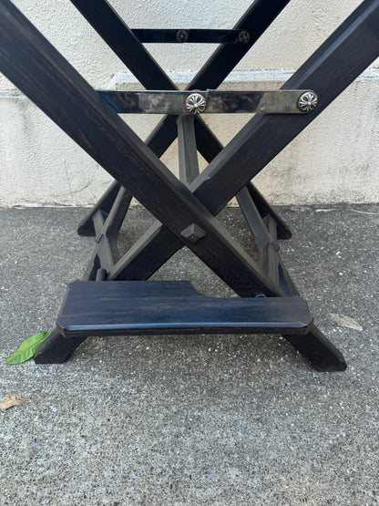Chrome Hearts Ebony Leather Cross Patches Chair