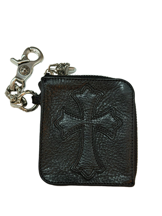 Chrome Hearts Leather Cross Patch Fancy Link Zip Wallet