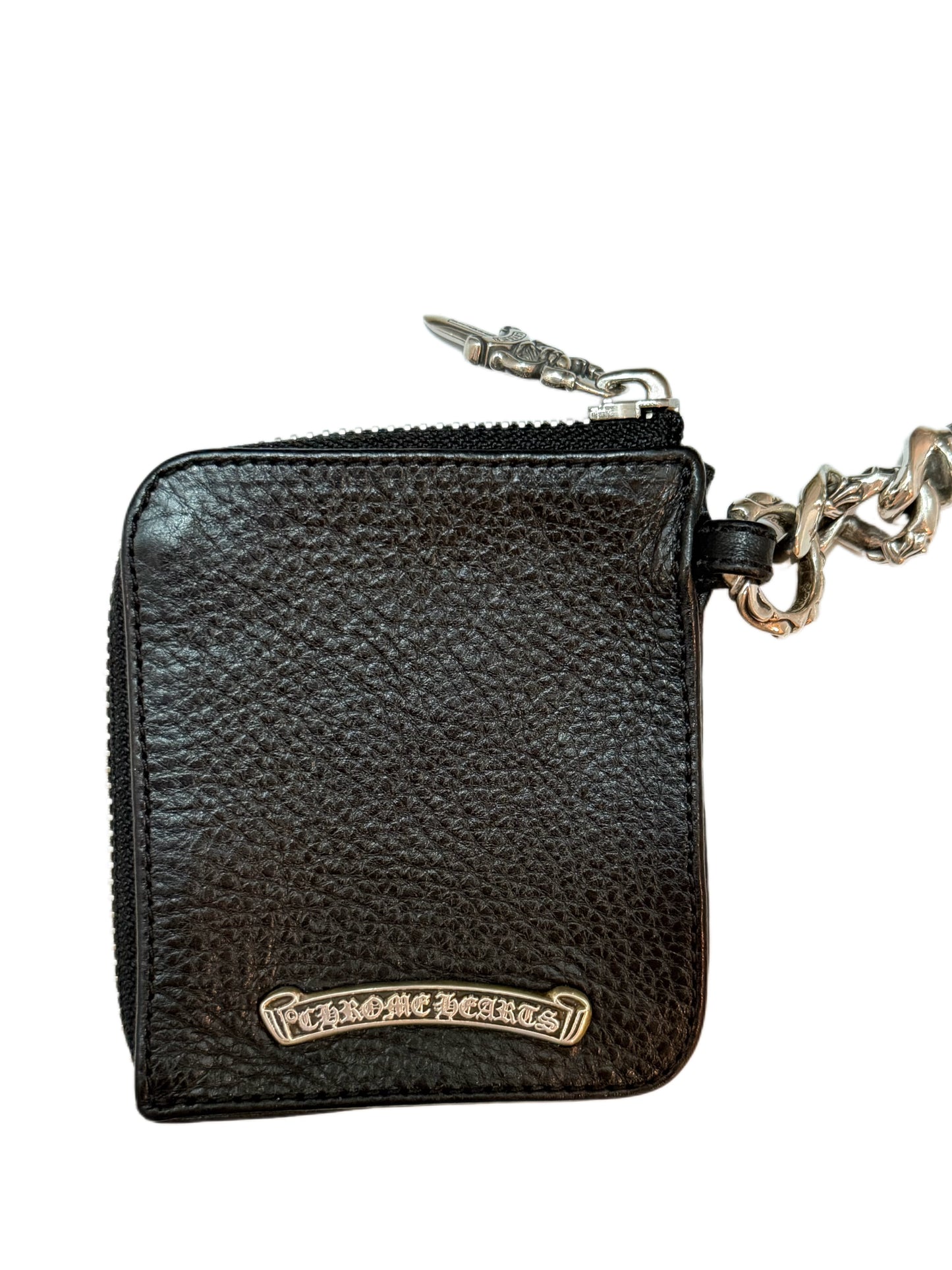 Chrome Hearts Leather Cross Patch Fancy Link Zip Wallet