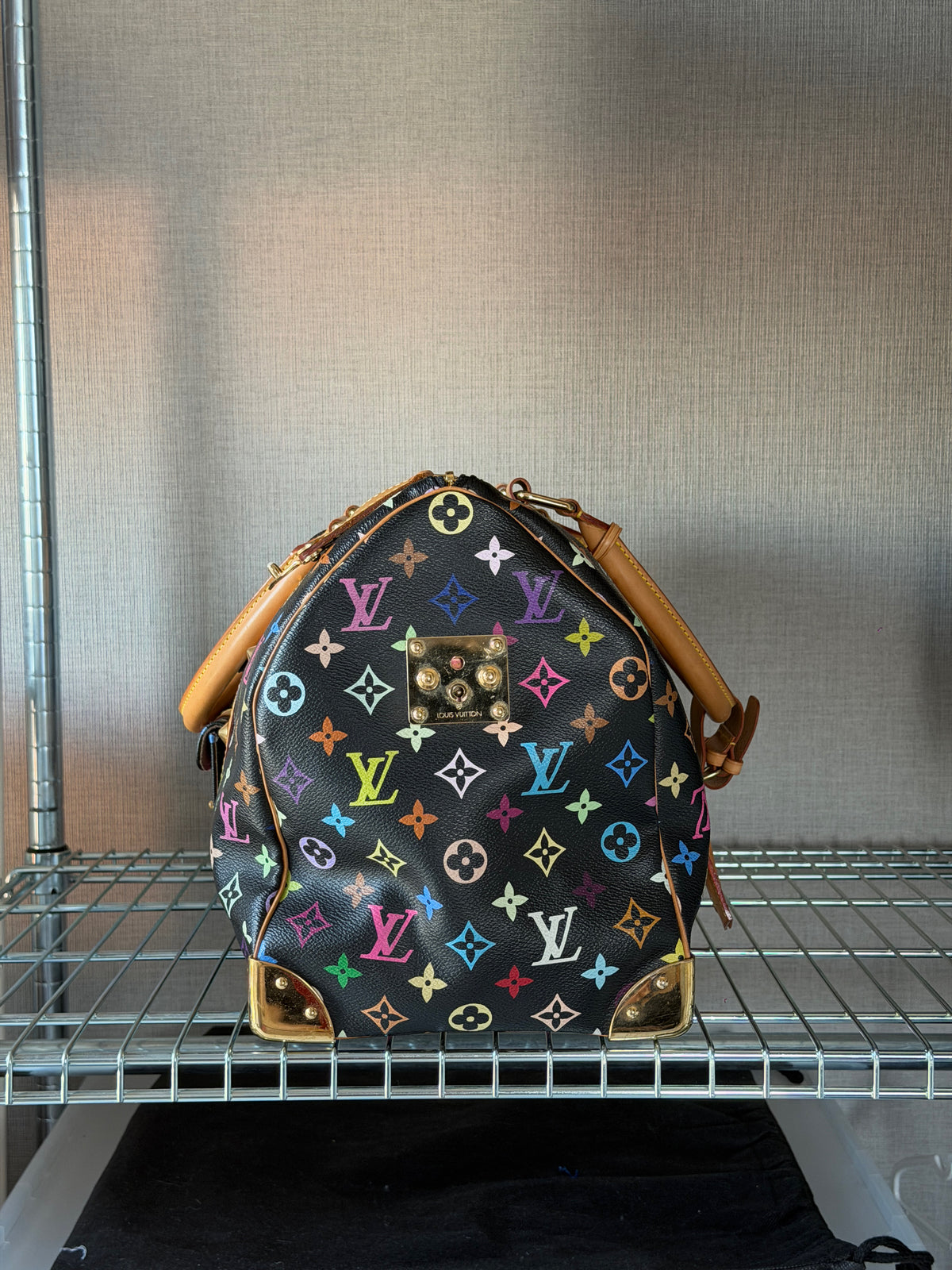 Louis Vuitton X Takashi Murakami Black Multicolor Monogram Keepall 45 Travelbag
