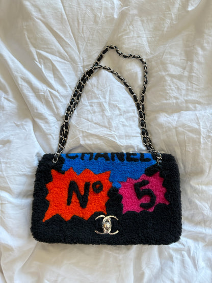 Chanel 14K N5 Shearling Classic Flap medium bag