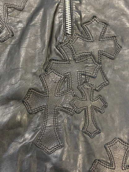 Chrome Hearts 1 of 1 Full Patches Leather EZ Rider Pullover Jacket