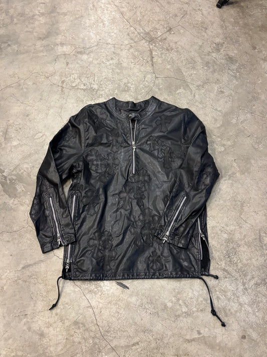 Chrome Hearts 1 of 1 Full Patches Leather EZ Rider Pullover Jacket